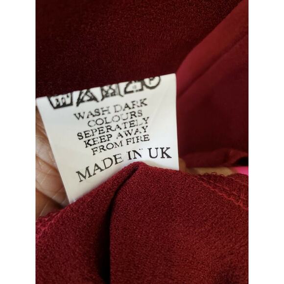 Boohoo Women Burgundy Polyester Round Neck Long Sleeve Long Maxi Dress Size 8 - Picture 10 of 11